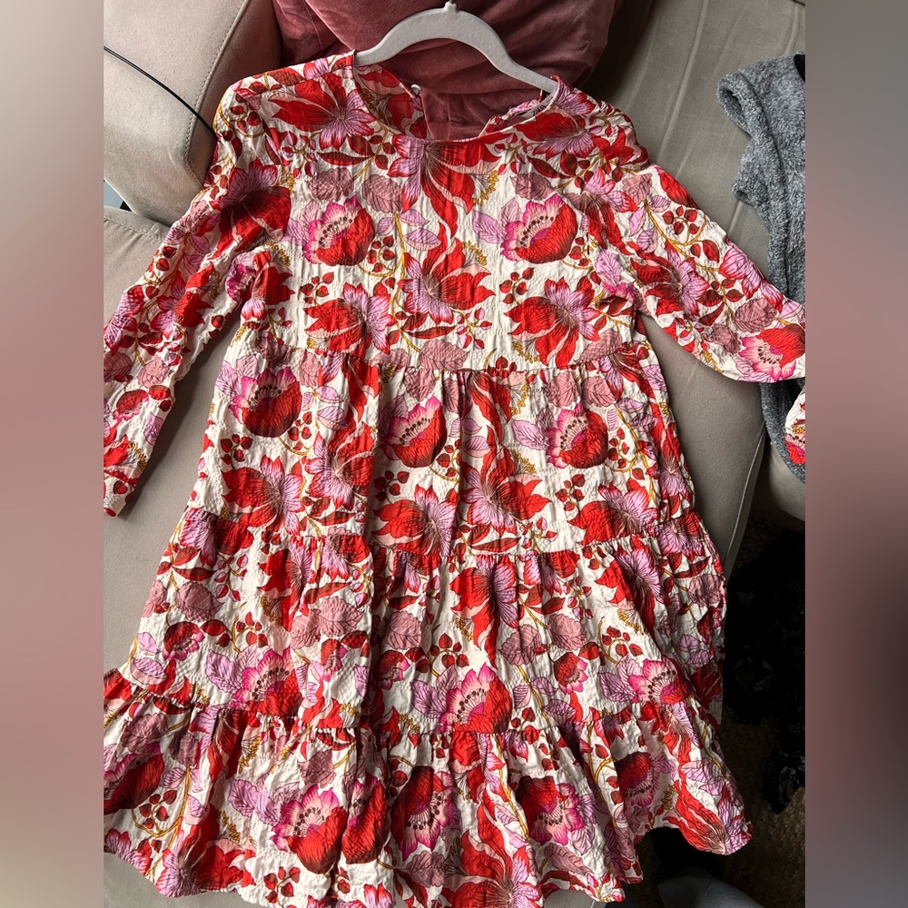Zara Red and Pink Floral Dress
